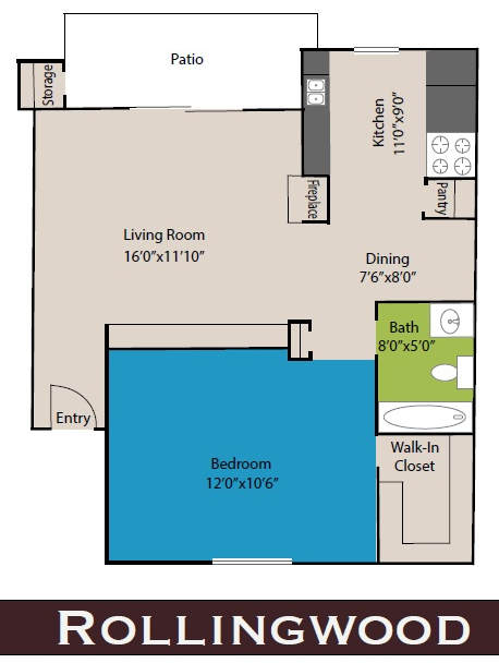 Rollingwood Floor Plan Rollingwood Floor Plan at Waters at Barton Creek Apartments, Texas