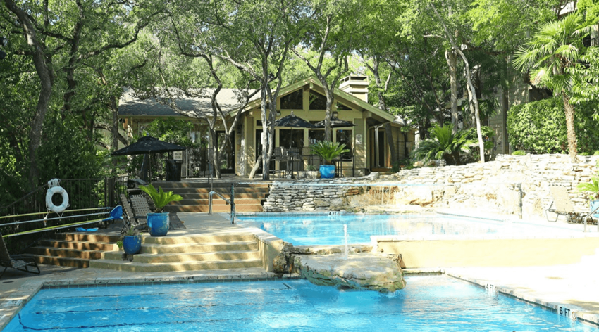 Swimming Pool With Relaxing Sundecks at Waters at Barton Creek Apartments, Austin, Texas - Photo Gallery 1