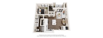 1Bed 1Bath Floor Plan at Tapestry Centerpoint, San Marcos, 78666