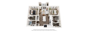 2Bed 2Bath Floor Plan at Tapestry Centerpoint, San Marcos