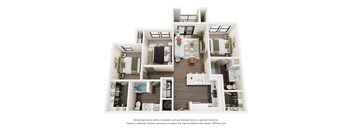 3Bd 2Bth Floor Plan at Tapestry Centerpoint, Texas