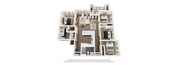 4Bed 2Bath Floor Plan at Tapestry Centerpoint, San Marcos, TX, 78666