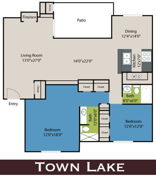 Townlake Floor Plan Townlake Floor Plan at Waters at Barton Creek Apartments, Austin, Texas