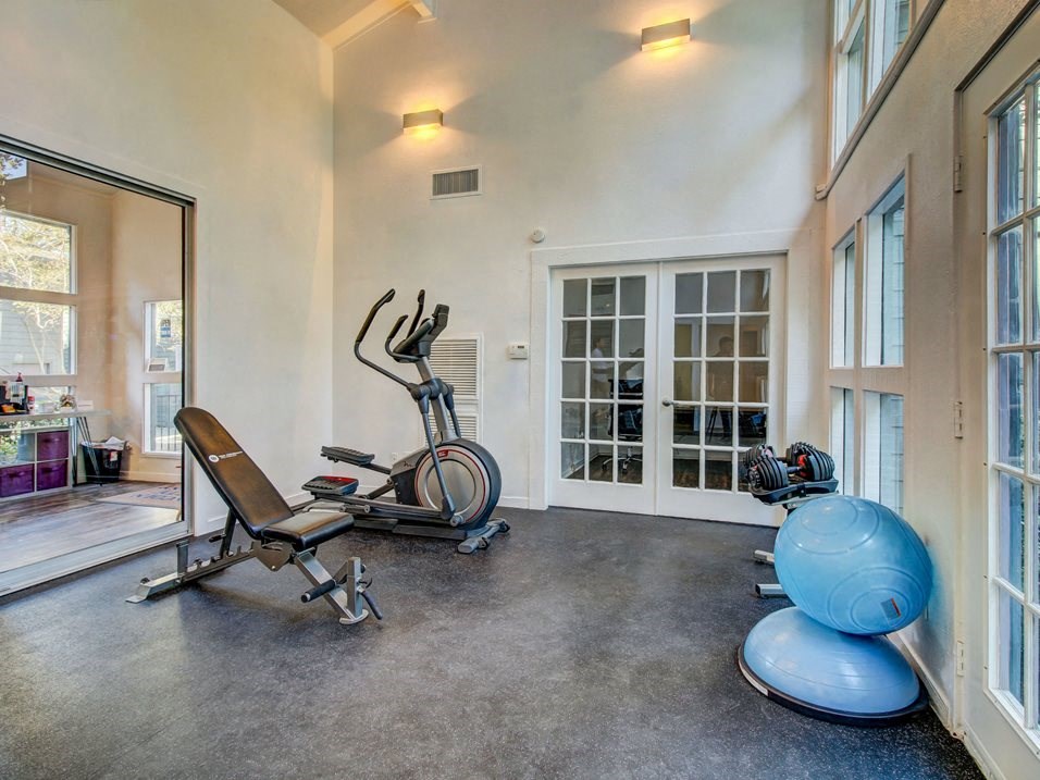 Fitness center with workout equipment