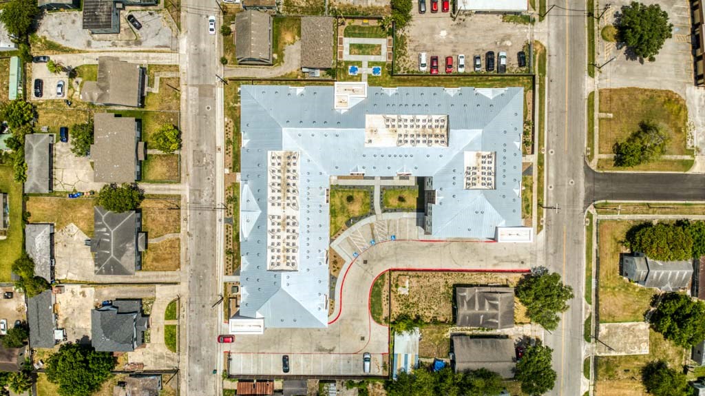 a collage of images of different buildings in a repeating pattern