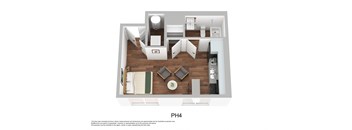 a 1 bedroom floor plan  ph4  354 sq ft