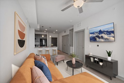 living room and kitchen at Waxpool Apartments