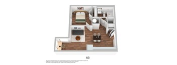 a3 floor plan  the gallery at city center apartments  460 sq ft