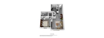 a 3d floor plan of a 2100 sq ft apartment