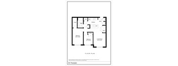 A black and white floor plan of apartment B1.