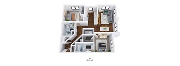 bedroom floor plan | luxury apartments in towson md | the southerly