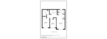 A black and white image of a floor plan for a B2 apartment.