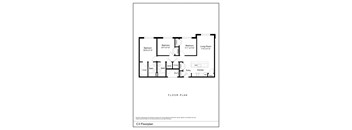 A black and white floor plan of a C3 apartment.