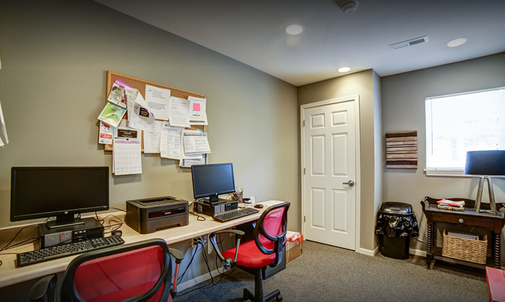 business center with computers