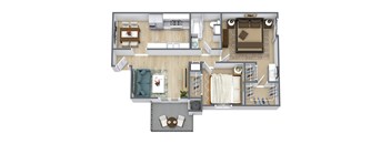 bedroom floor plan an in 3d