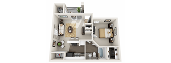 a floor plan of a 1 bedroom apartment at the crossings at white marsh apartments in white marsh