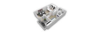 an open floor plan is shown with a living room and a dining room