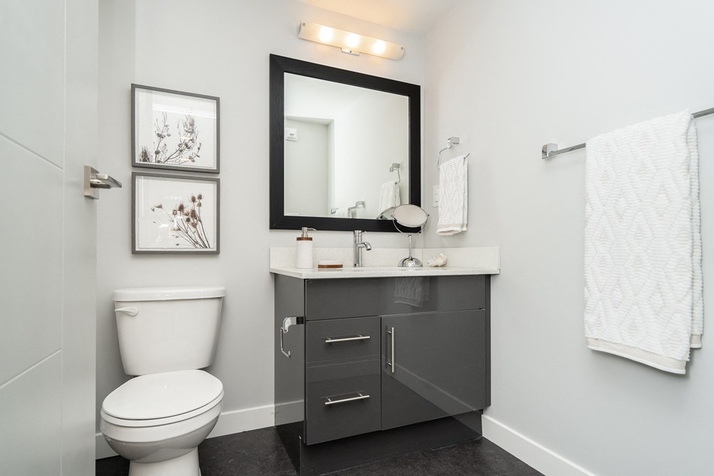 a bathroom with a toilet and a sink and a mirror