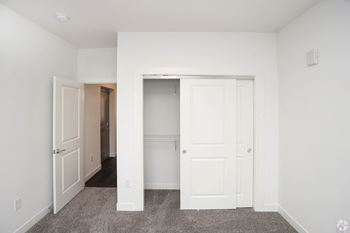 a bedroom with closet
