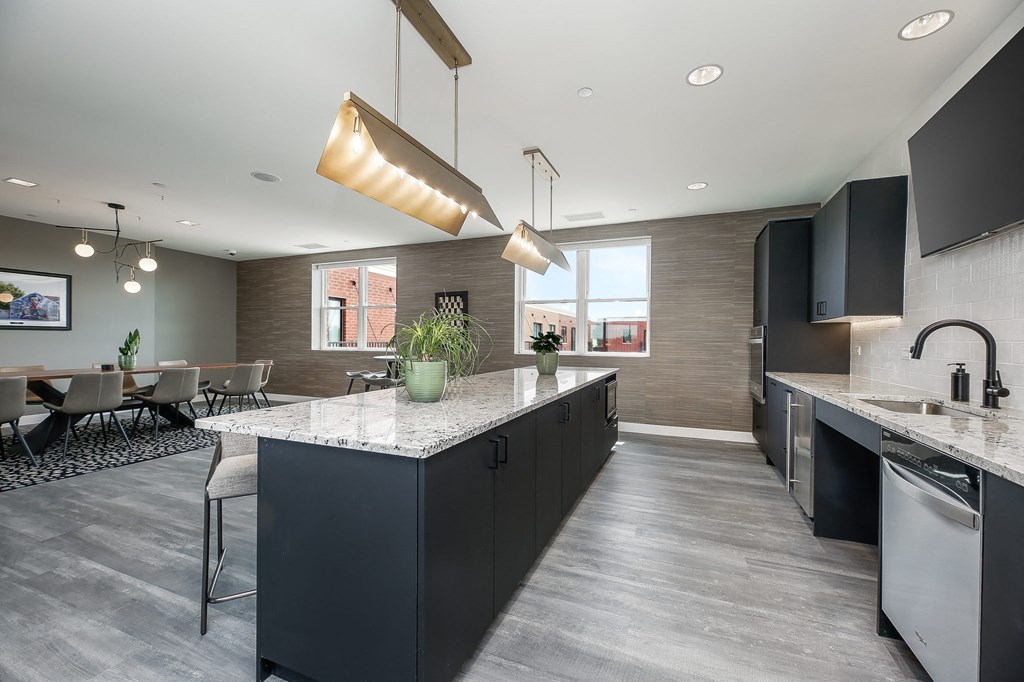 a clubhouse with island