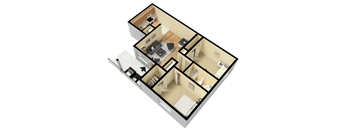 the illustration of the 360 degree view of the 3d floor plan