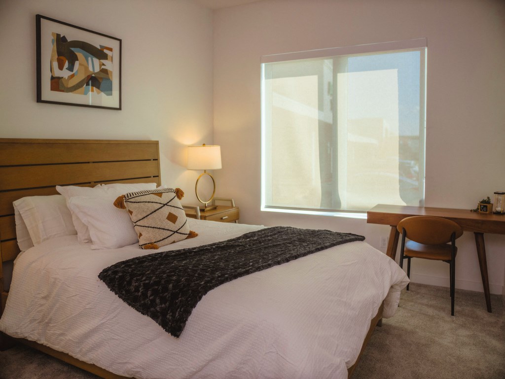 Bedroom with white bedding
