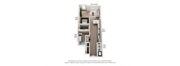 a stylized floor plan of a 2100 sq ft apartment