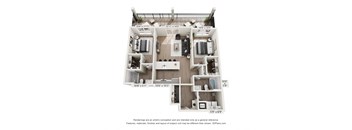 a 3 bedroom floor plan of a 2100 sq ft apartment