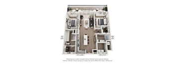 a 3 bedroom floor plan of a 2100 sq ft apartment