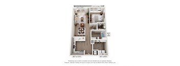beige 2 bedroom floor plan at the residences at dockside