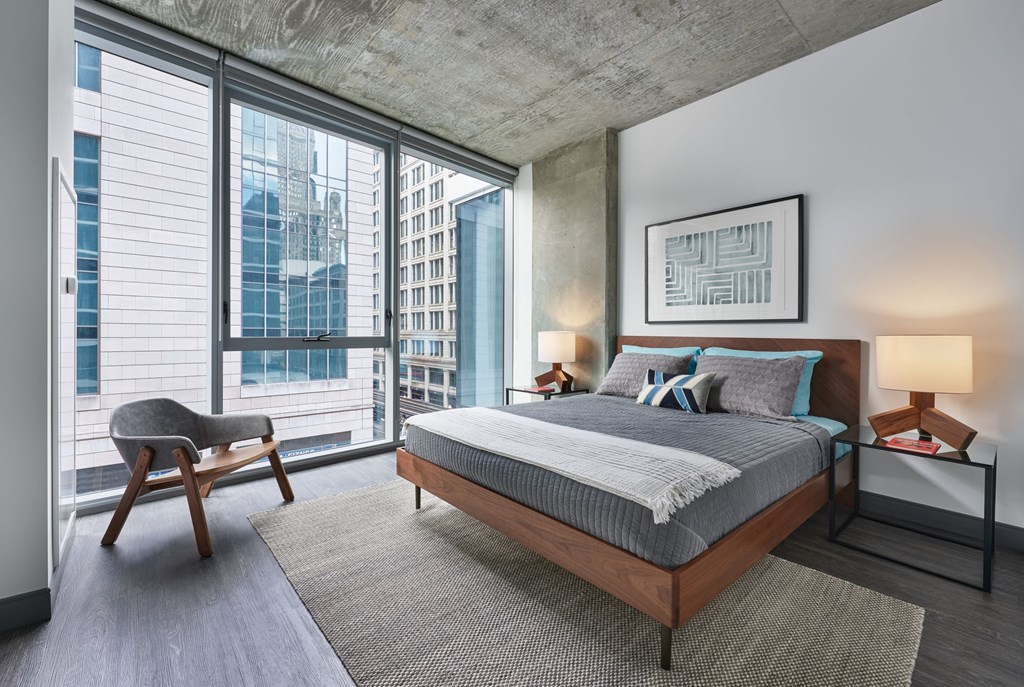 Furnished bedroom model 