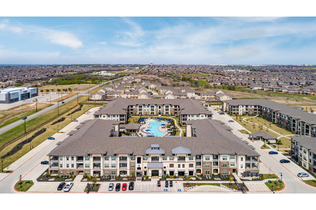 an aerial view of a parking lot shaped like a star