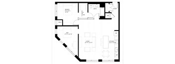 A black and white floor plan of a house with labeled rooms.