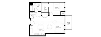 A black and white floor plan of a house with labeled rooms.