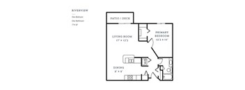 a floor plan of a bedroom apartment