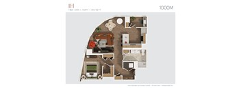a 1 bedroom floor plan  lofts on the park