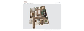 floor plan of the 2nd floor with bedroom and living room