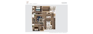 a 2nd floor floor plan of a 2100 sq ft apartment