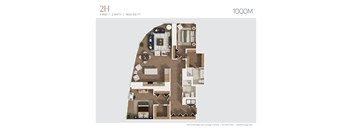 floor plan of a 2100 sq ft apartment