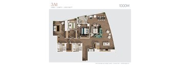 a 3d floor plan of a home