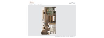 a stylized image of a 2100 sq ft floor plan