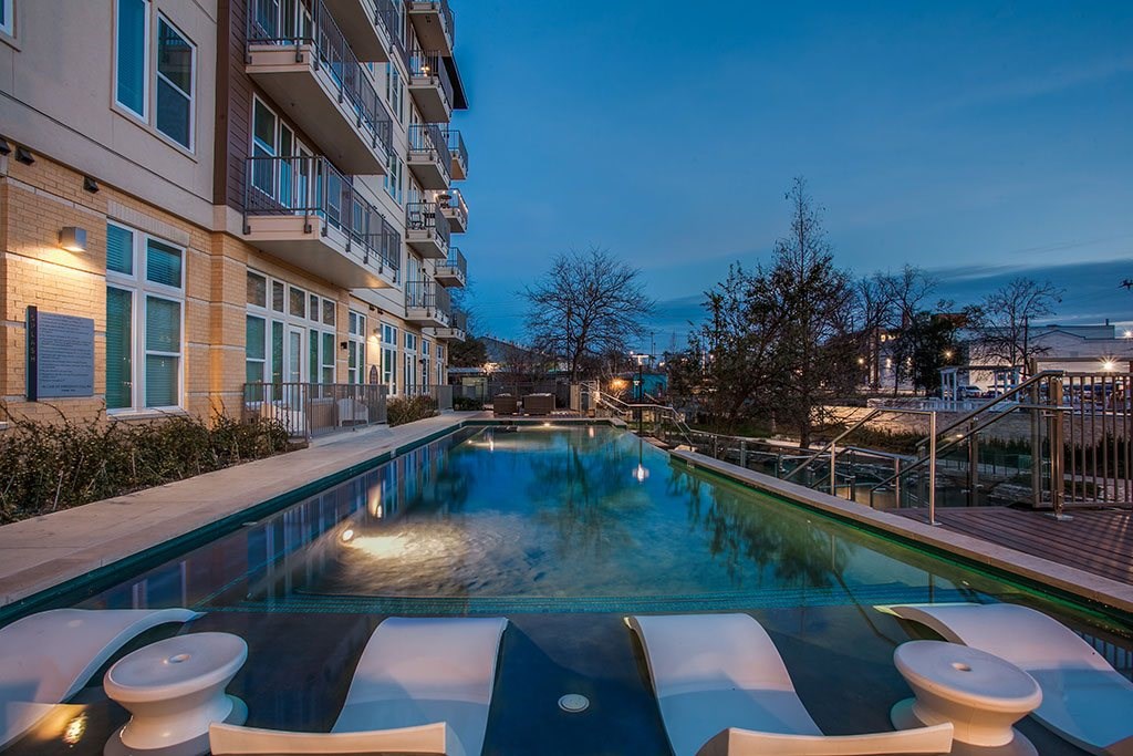 Jones & Rio pool at dusk