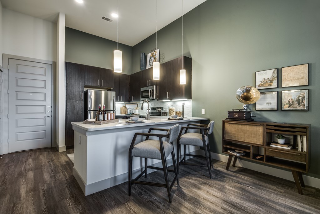 Kitchen with bar seating