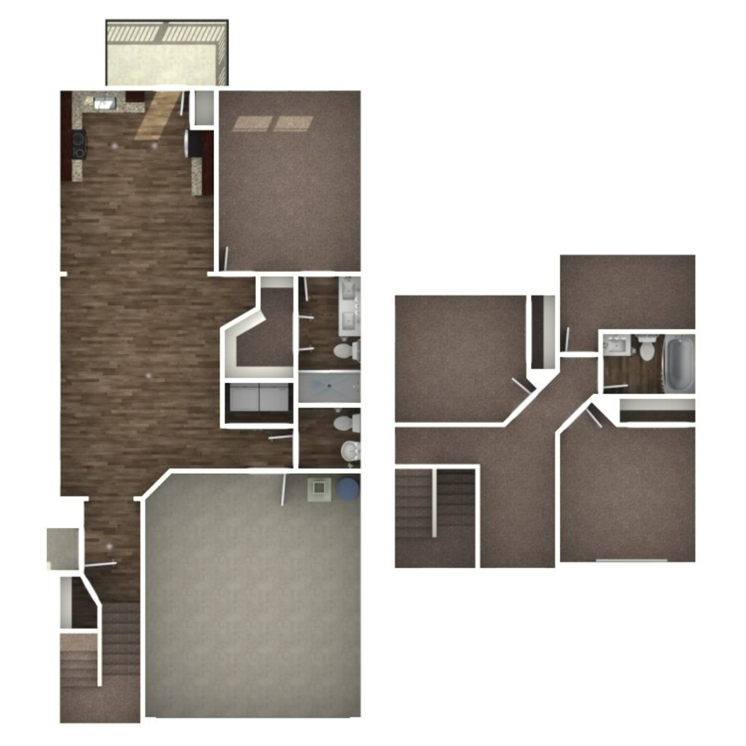 3bed/2bath townhome at 1481 sqft. 3bed/2bath townhome at 1481 sqft.