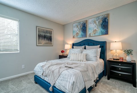 the preserve at ballantyne commons bedroom with bed and nightstands