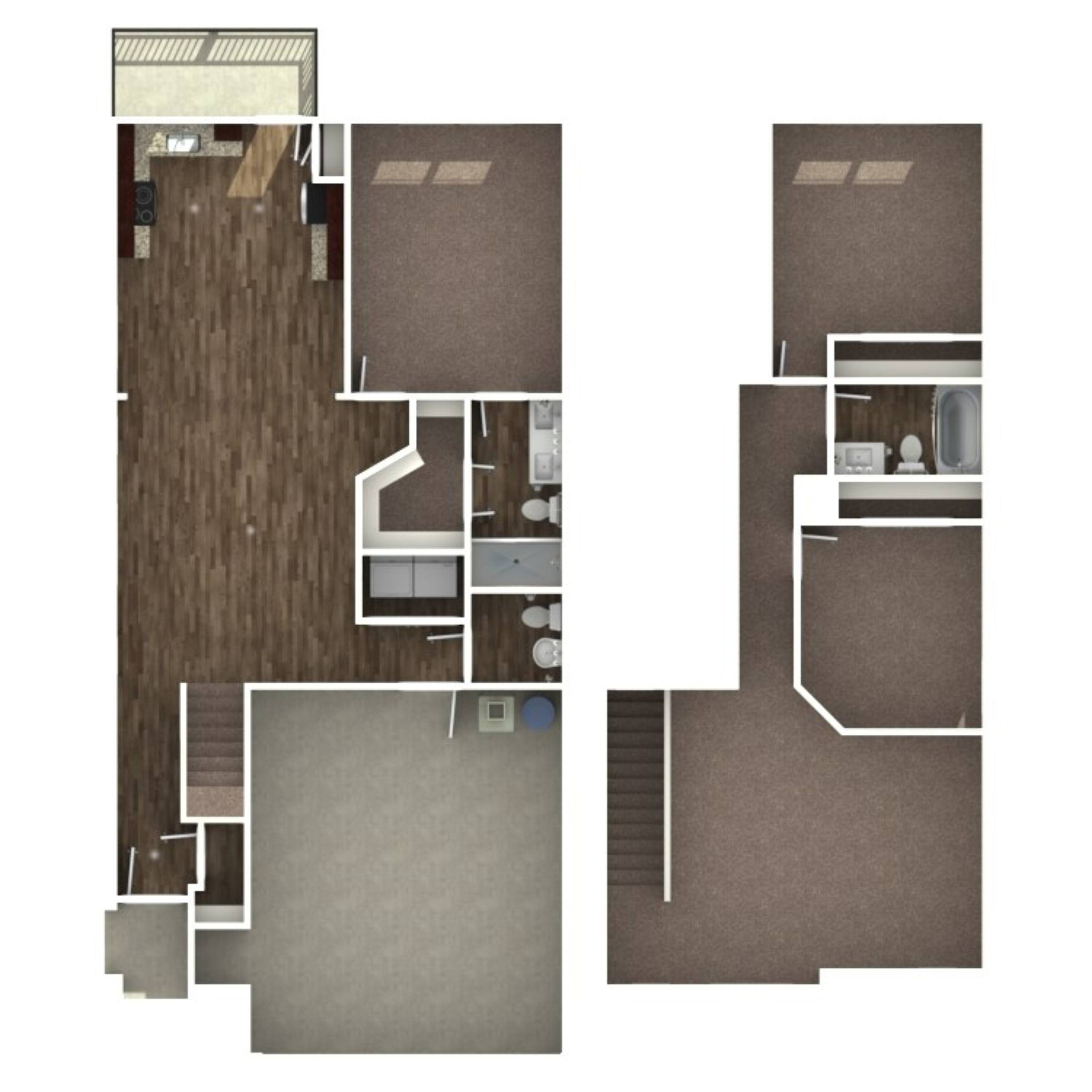 3bed/2bath townhome at 1628 sqft. 3bed/2bath townhome at 1628 sqft.
