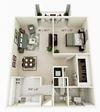 1 bed 1 Bath Plan