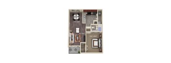 A1 ELM one bedroom one bathroom floor plan