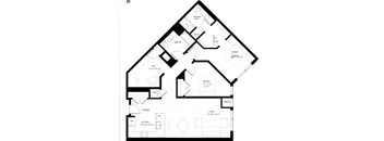 A black and white floor plan of a house with labeled rooms.