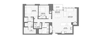 2300 sq ft 4 bedroom apartment floor plan | the residences at sawmill park